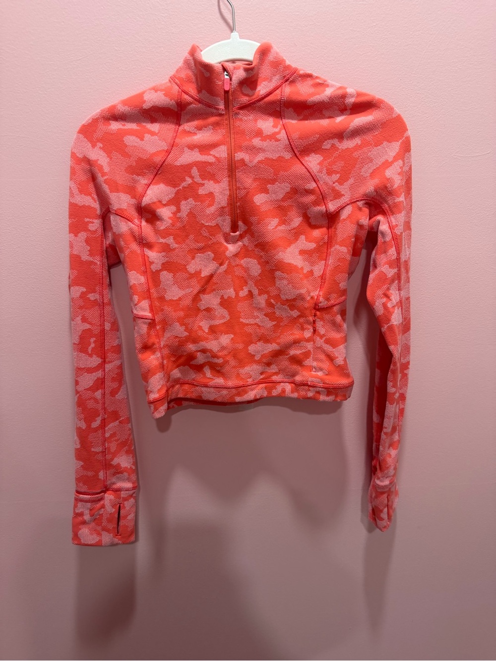 lululemon athletica Coral Pink Camo Half-Zip Pullover